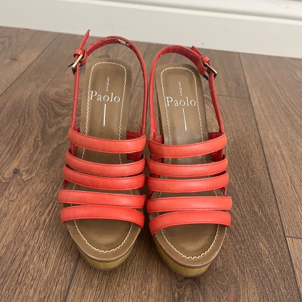 Paolo Linea Womens Platform Wedge Heels Sandals - Picture 3 of 4